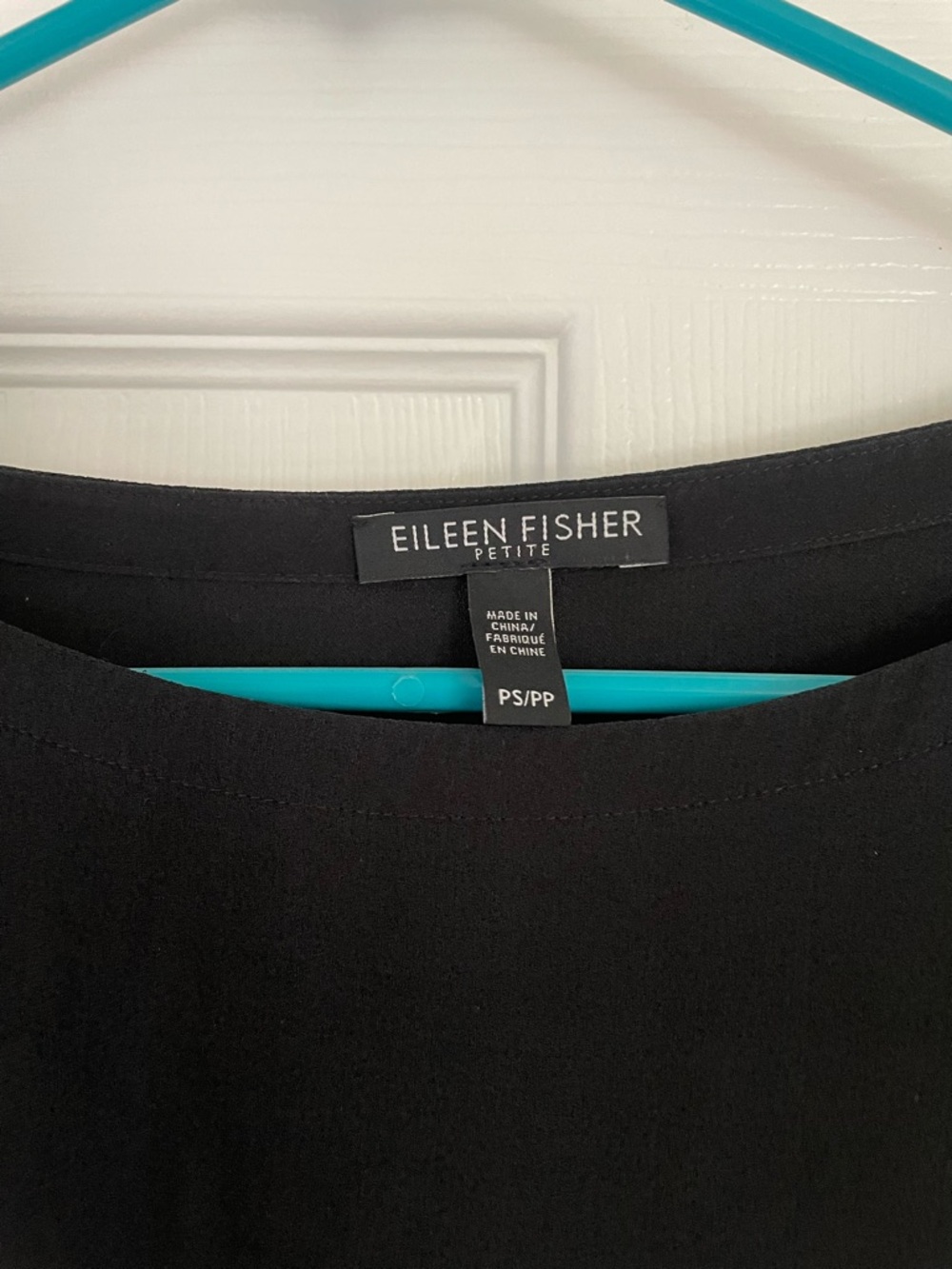 Eileen Fisher Black Long-Sleeve Silk top Small Petite - Picture 3 of 5